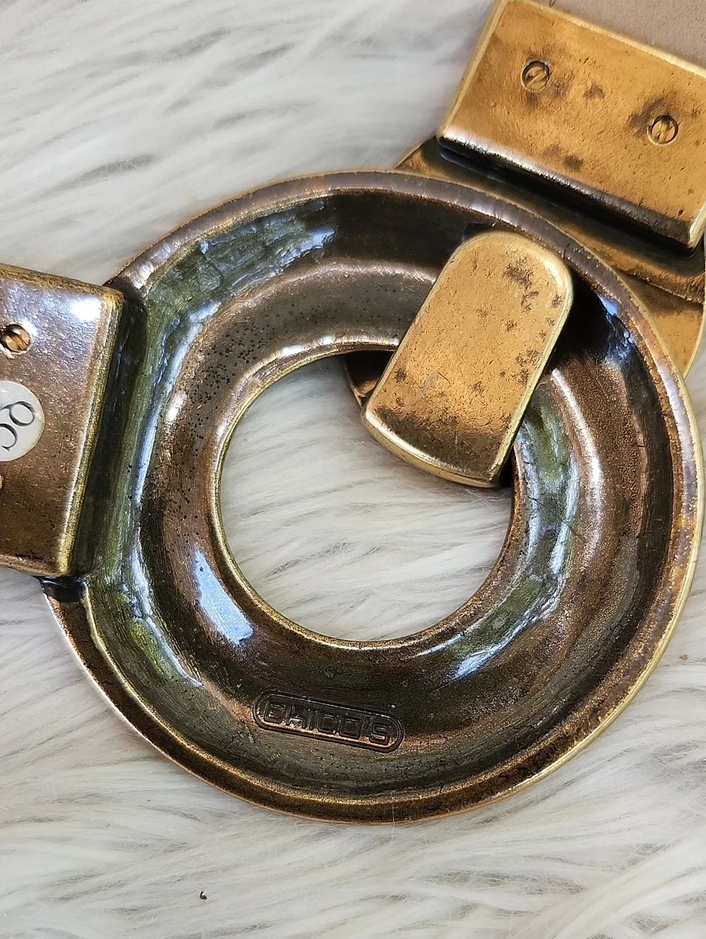 NWOT CHICO'S METAL HOOK BUCKLE AND JACQUARD ADJUSTABLE BELT